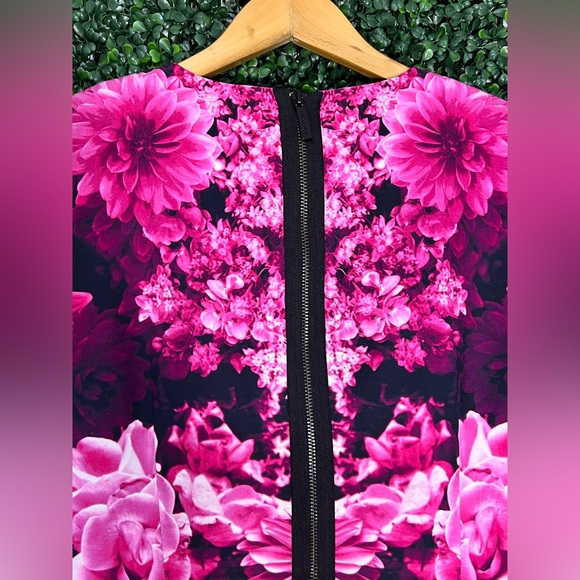 Michael Kors Women's Kew Gardens Pink Floral Shift Mini Dress Pink Size 10 - Picture 3 of 10
